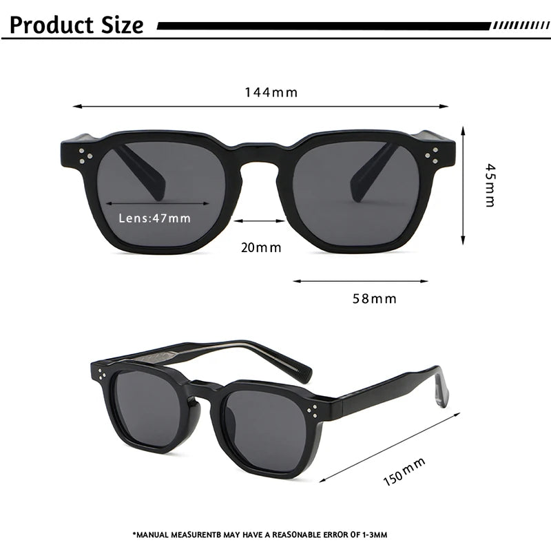CATERSIDE Fashion Men & Women Small Square Sunglasses